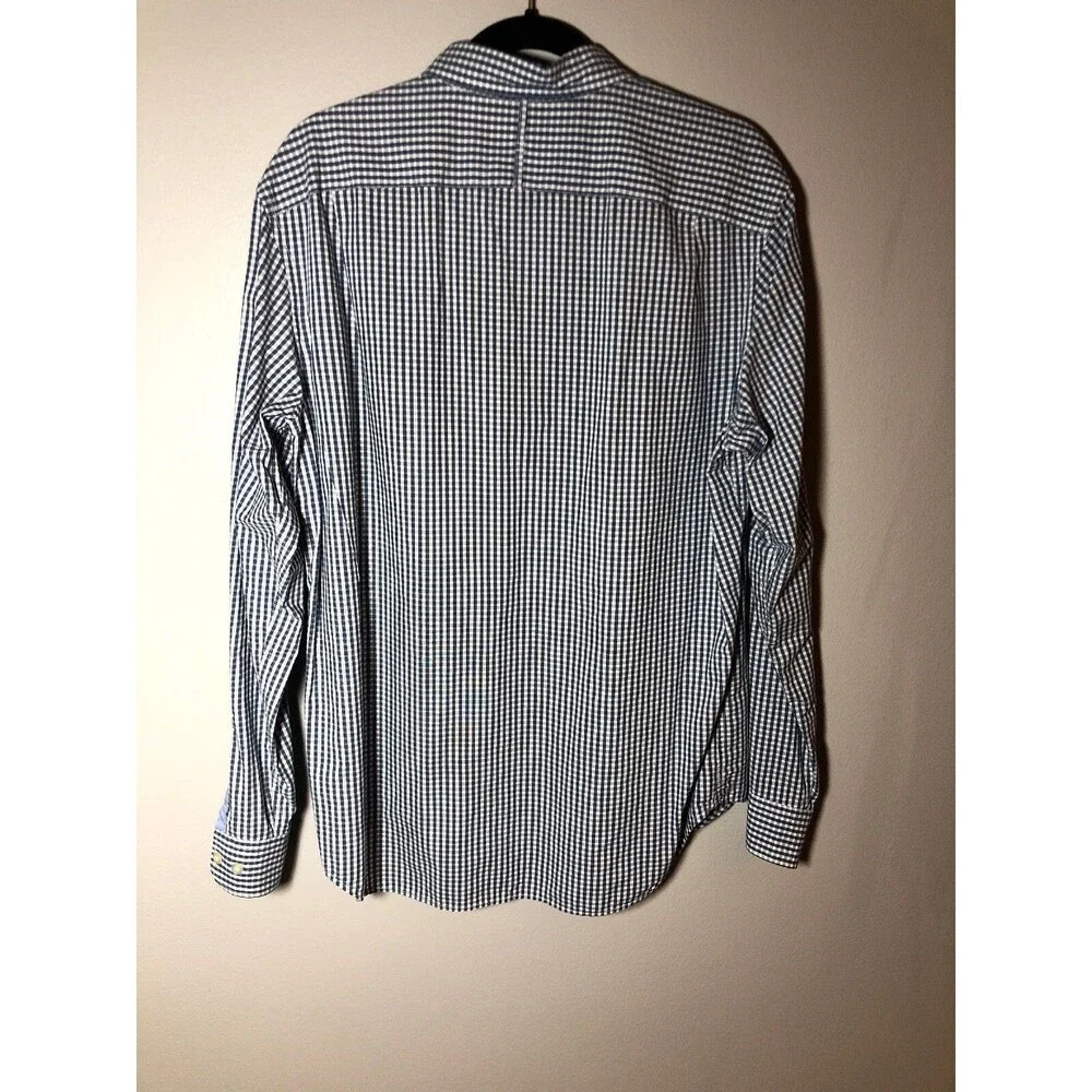 Banana Republic Custom 078 Wash Shirt Camden Fit Large L Blue  Plaid
